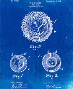 PP856-Faded Blueprint Golf Ball 1902 Patent Poster