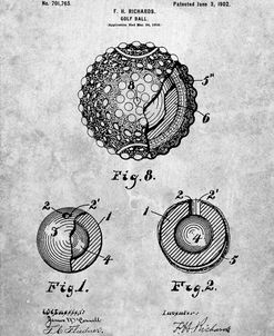 PP856-Slate Golf Ball 1902 Patent Poster