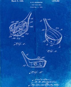 PP858-Faded Blueprint Golf Fairway Club Head Patent Poster