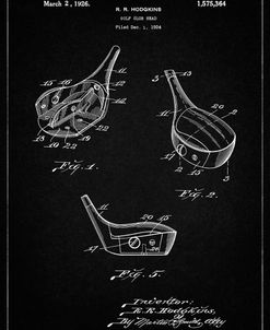PP858-Vintage Black Golf Fairway Club Head Patent Poster