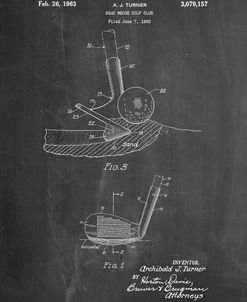 PP859-Chalkboard Golf Sand Wedge Patent Poster