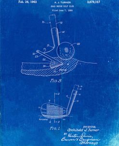 PP859-Faded Blueprint Golf Sand Wedge Patent Poster