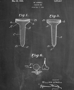 PP860-Chalkboard Golf Tee Patent Poster