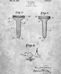 PP860-Slate Golf Tee Patent Poster
