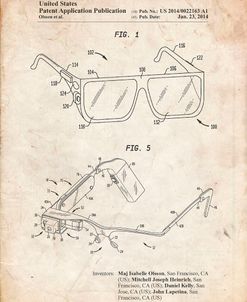 PP861-Vintage Parchment Google Glass Patent Poster