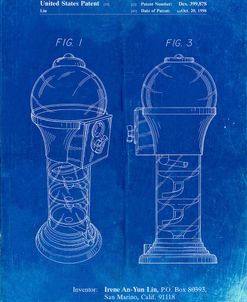 PP864-Faded Blueprint Gumball Machine Poster