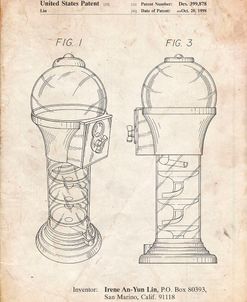 PP864-Vintage Parchment Gumball Machine Poster