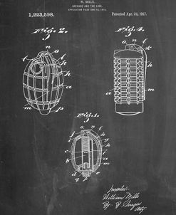 PP866-Chalkboard Hand Grenade 1915 Patent Poster