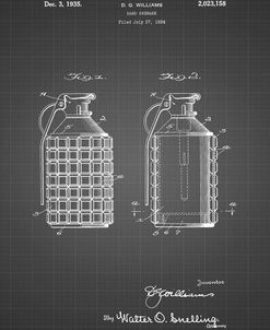 PP867-Black Grid Hand Grenade Patent Poster
