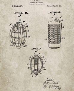 PP866-Sandstone Hand Grenade 1915 Patent Poster