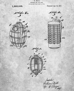 PP866-Slate Hand Grenade 1915 Patent Poster