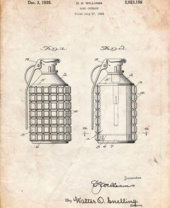 PP867-Vintage Parchment Hand Grenade Patent Poster