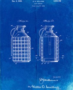 PP867-Faded Blueprint Hand Grenade Patent Poster