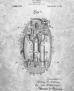 PP868-Slate Hand Grenade World War 1 Patent Poster