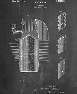 PP869-Chalkboard Harley Davidson Cylinder 1919 Patent Poster
