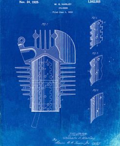 PP869-Faded Blueprint Harley Davidson Cylinder 1919 Patent Poster