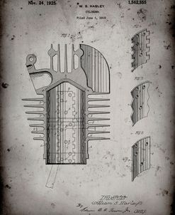 PP869-Faded Grey Harley Davidson Cylinder 1919 Patent Poster