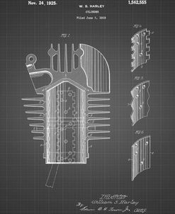 PP869-Black Grid Harley Davidson Cylinder 1919 Patent Poster