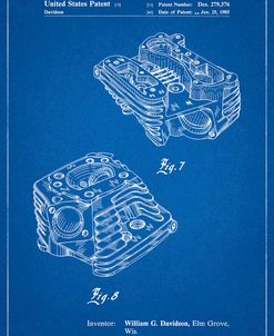 PP870-Blueprint Harley Davidson Engine Head Patent Poster