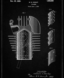 PP869-Vintage Black Harley Davidson Cylinder 1919 Patent Poster