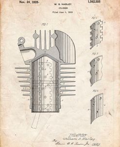 PP869-Vintage Parchment Harley Davidson Cylinder 1919 Patent Poster