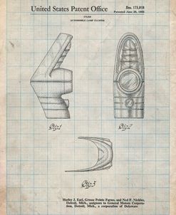 PP871-Antique Grid Parchment Harley J. Earl Concept Tail Light Patent Poster