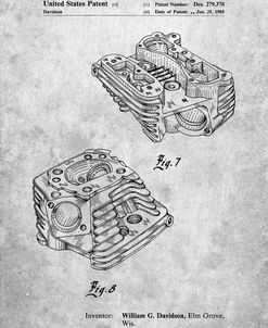 PP870-Slate Harley Davidson Engine Head Patent Poster