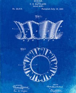 PP874-Faded Blueprint Haviland Salad Bowl 1893 Patent Poster