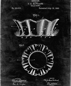 PP874-Black Grunge Haviland Salad Bowl 1893 Patent Poster