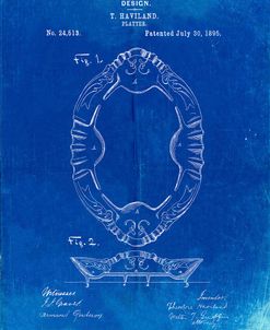 PP875-Faded Blueprint Haviland Serving Platter Poster