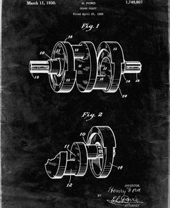 PP877-Black Grunge Henry Ford Crank Shaft 1926 Poster