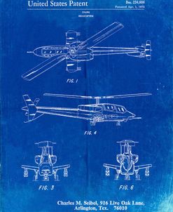 PP876-Faded Blueprint Helicopter Patent Print