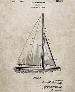 PP878-Sandstone Herreshoff R 40′ Gamecock Racing Sailboat Patent Poster
