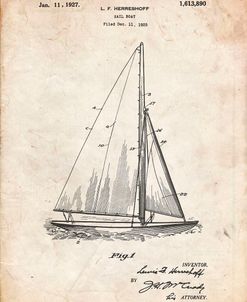 PP878-Vintage Parchment Herreshoff R 40′ Gamecock Racing Sailboat Patent Poster