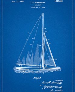 PP878-Blueprint Herreshoff R 40′ Gamecock Racing Sailboat Patent Poster