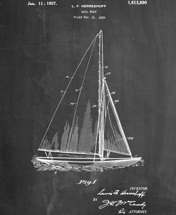 PP878-Chalkboard Herreshoff R 40′ Gamecock Racing Sailboat Patent Poster