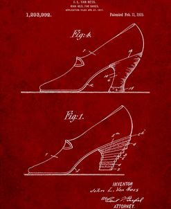 PP879-Burgundy High Heel Shoes 1919 Patent Poster