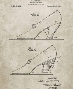 PP879-Sandstone High Heel Shoes 1919 Patent Poster