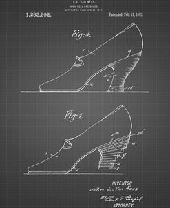 PP879-Black Grid High Heel Shoes 1919 Patent Poster