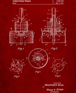 PP880-Burgundy Hole Saw Patent Poster