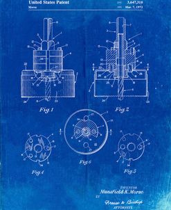 PP880-Faded Blueprint Hole Saw Patent Poster