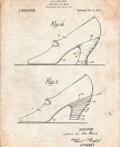 PP879-Vintage Parchment High Heel Shoes 1919 Patent Poster