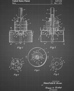 PP880-Black Grid Hole Saw Patent Poster