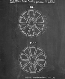 PP881-Chalkboard Honda Car Wheel Patent Poster