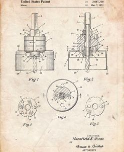 PP880-Vintage Parchment Hole Saw Patent Poster