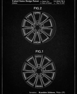 PP881-Vintage Black Honda Car Wheel Patent Poster