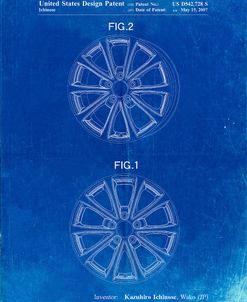PP881-Faded Blueprint Honda Car Wheel Patent Poster