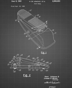 PP883-Black Grid Horace N Rowe Wah Pedal Patent Poster