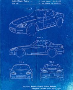 PP882-Faded Blueprint Honda S2000 Patent Poster