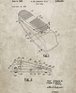 PP883-Sandstone Horace N Rowe Wah Pedal Patent Poster